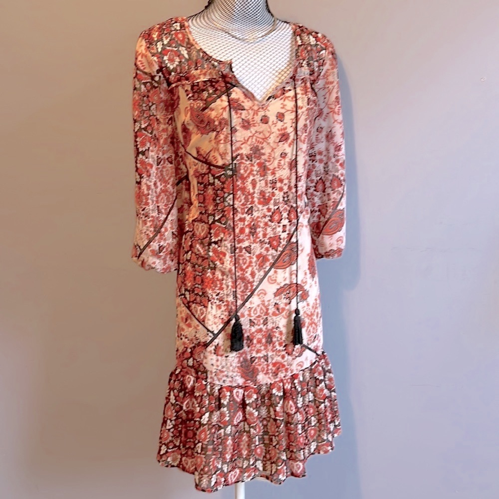 Fifth & Park paisley two layer dress Sz 10